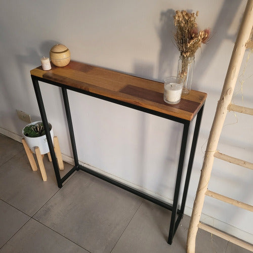 Industrial Reception Table - Iron and Pine Wood 2