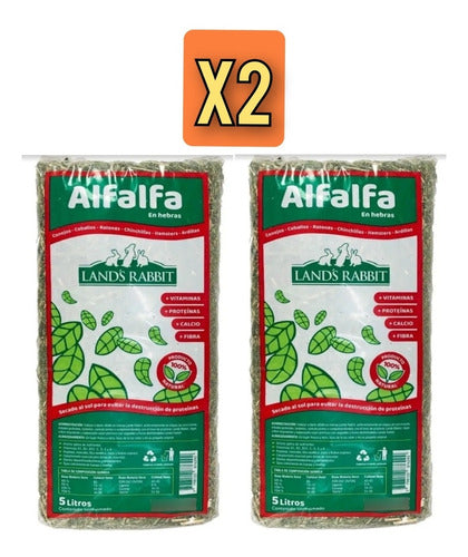 Alfalfa for Guinea Pigs, Rabbits, Chinchillas, Hamsters - 5L x 2 1