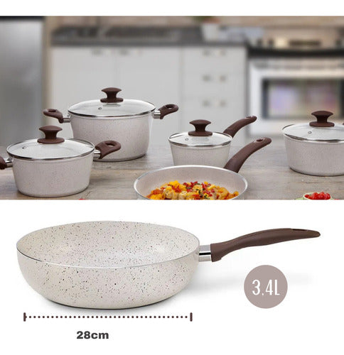 Frigideira Wok Antiaderente Cerâmica 28cm Indução Vanilla 3