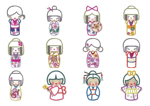 75 Embroidery Machine Doll Japanese/Geisha Patterns 0