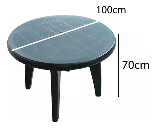 Mascardi Black Round Plastic Table 100cm Reinforced 1