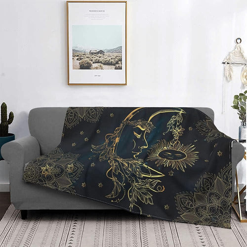 Lqowaqz Sun Moon Manta Bohemia, Sun Moon Throw Blanket 0