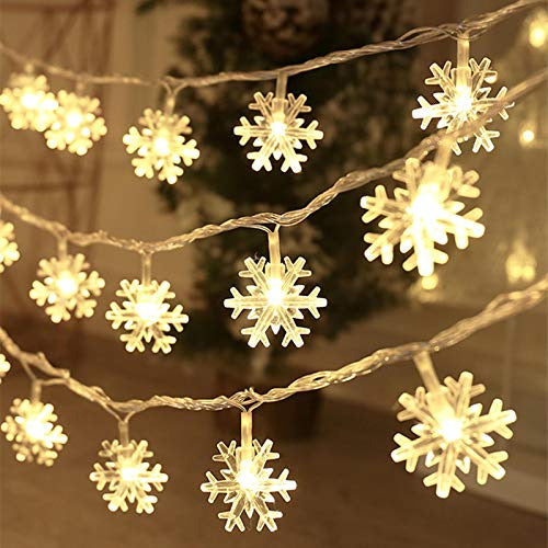 Luces Navidad Copos Nieve Impermeable Función A Pilas 6m 0