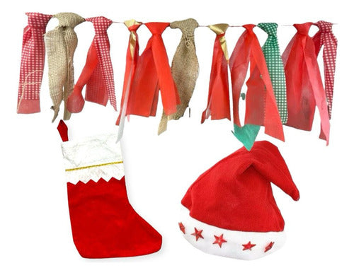 Christmas Decoration Combo Santa Claus Hat Boot Garland Fringe - Juanalalo Cotillion and Bakery 0