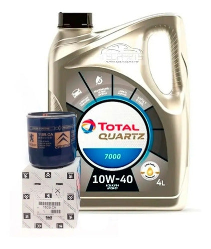 Filtro + Aceite Total 7000 X 4 L P/ Peugeot 1.9 Diesel 0