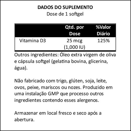 Vitamina D3 1000 Iu Now Foods 180softgels Importado 3un 4