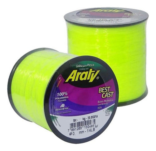 Araty Best Cast 1/4lb Yellow Nylon Fishing Line Coil 2