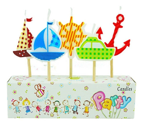 Party Store Nautical Birthday Candles - Set of 5 0