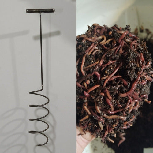Compost Aerator and Californian Earthworms Set 0