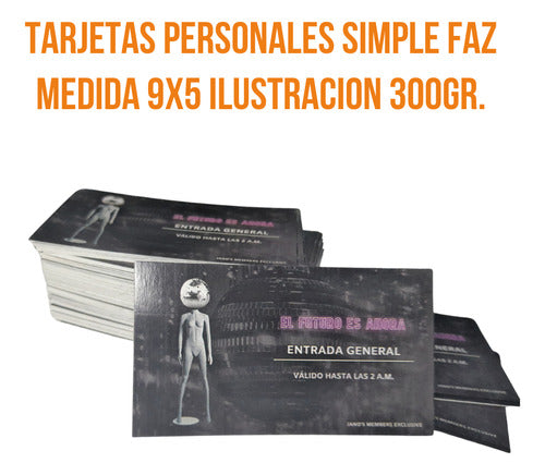 500 Tarjetas Personales 9x5 Full Color Simple Faz 300grs 3