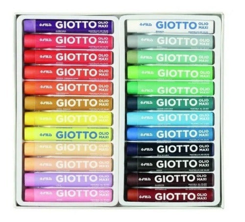 Maxi Giotto Oil Pastels - Set of 24 Vibrant Colors 0