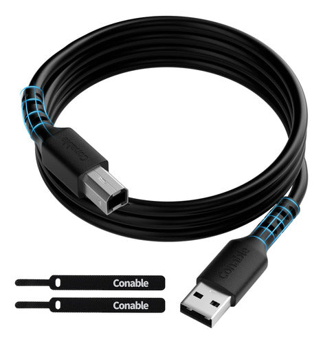 Cable De Impresora Usb De 8 Pies, Cable Usb 2.0 Tipo A A B-m 0