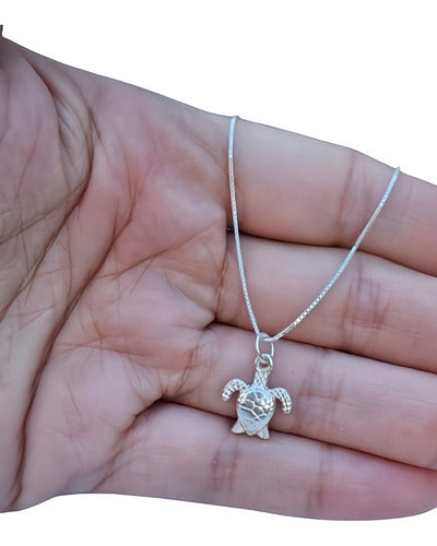 925 Silver Sea Turtle Pendant Necklace 0