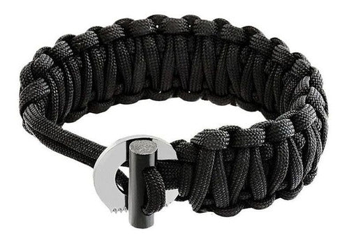 Pulseira Paracord Mag Ntk Tático Mini Pederneira Emergência 0