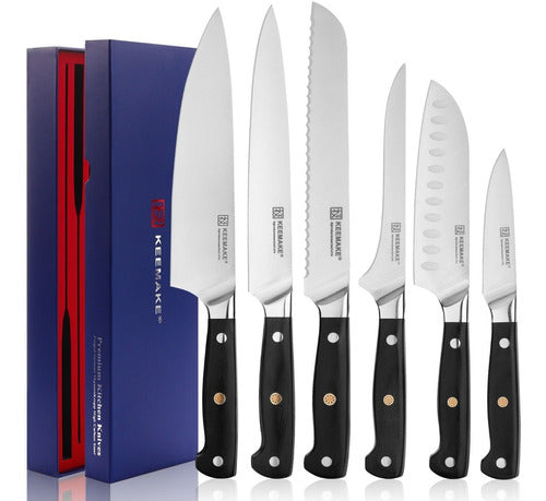 Keemake Premium Set of 6 Knives German Steel 1.4116 0