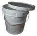 Vilut 10 Liter White Plastic Bucket with Airtight Lid - Pack of 5 2