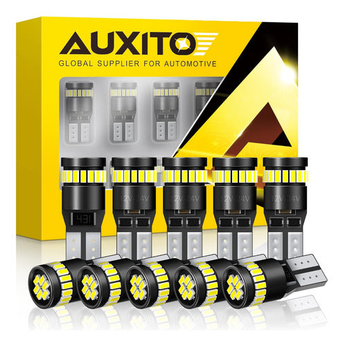 Auxito Bombilla Led De 194, Blanco 6000k, 24 Smd, Pack De 10 0