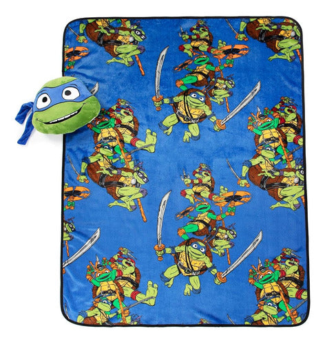 Jay Franco Nickelodeon Teenage Mutant Ninja Turtles Mutant Mayhem Leonardo Nogginz Set - 40 x 50 Inch 0