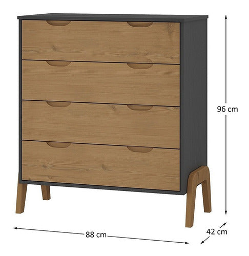 La Cueva Muebles Comoda Cajonera 4 Cajones Madera V Mueble Dormitorio Lcm 1