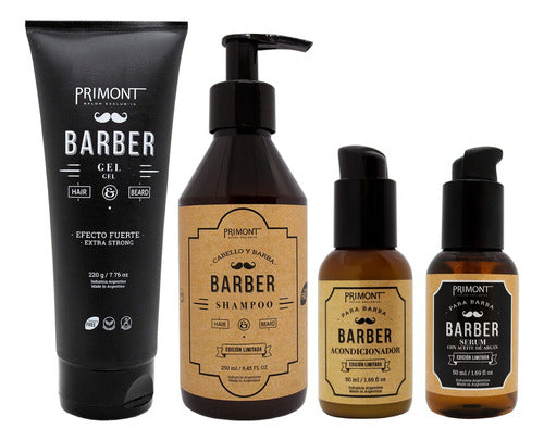 Kit Primont Barber Pelo Barba Shampoo + Acond + Serum + Gel 0