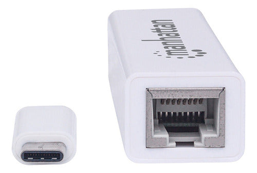 Manhattan USB-C to Gigabit Ethernet Adapter - White 1