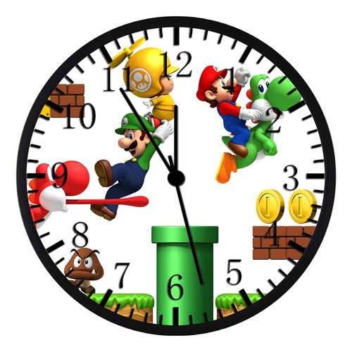 Reloj De Pared Mario Luigi De 12 Pulgadas Decoración De Pare 0