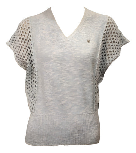 Kimuan V-Neck Knit T-Shirt with Open Back 1