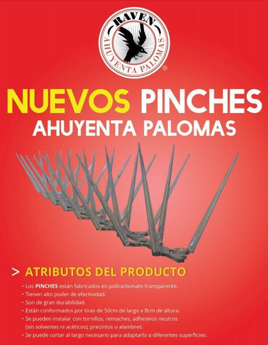 Pinches De Seguridad Púas Espina Protección Palomas 50 Cm 4