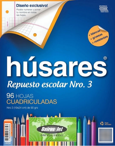 Húsares 10 School Replacement Sheets No. 3 Grid 6234 96 Pages 0