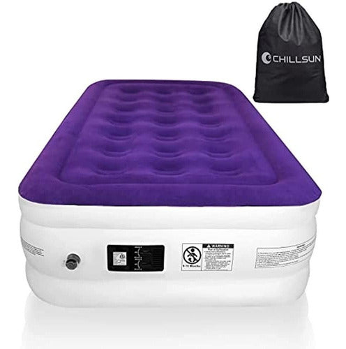 Chillsun Twin Air Mattress Inflable Airbed Con Bomba Incorpo 1