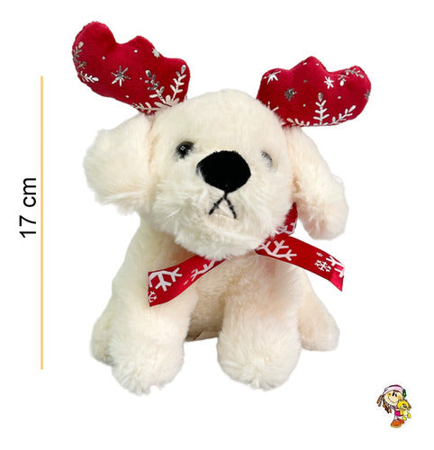 Imported TWS Soft Christmas Plush Dog with Reindeer Ears 1