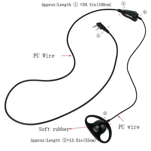 15 X 2pin Forma D Gancho Auricular Audífonos Para Baofeng Re 4