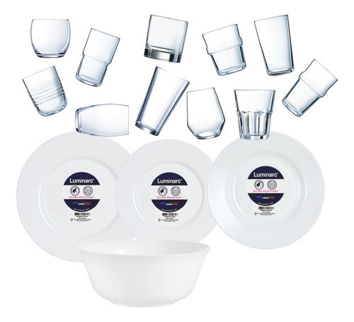 Luminarc Everyday Set 17 Ct - Tempered Glass Dinnerware Set 0