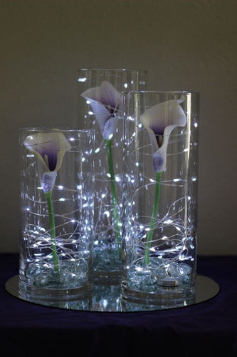 Set of 6 Glass Vases 9x15 cm Cylinder Centerpiece 6
