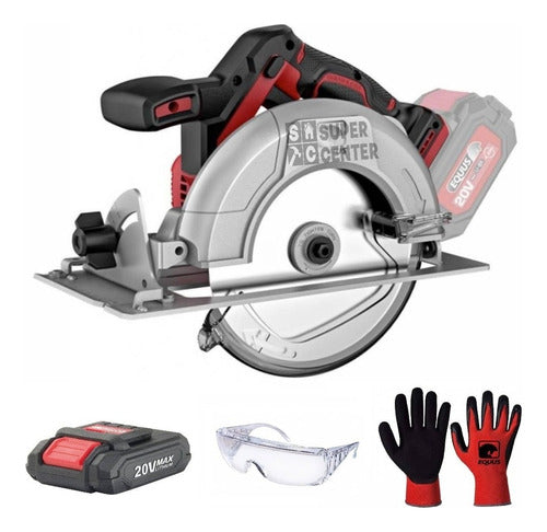 Equus 20V Brushless Circular Saw + Safety Glasses and Gloves 0