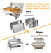 Festa Essential 2 Pack 8qt Rectangular Chafing Dish Buffet S 4