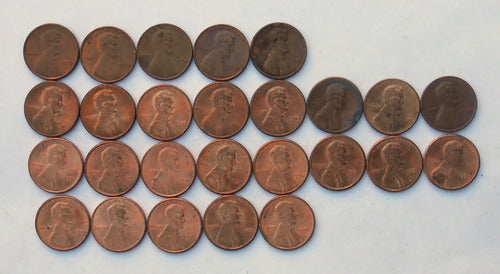 Lote 26 Monedas Usa One Cent Dolar 0