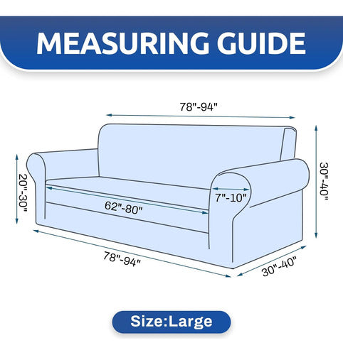 Funda Elástica Almohadones Sillón Grande 200-238cm X3 Negro 3