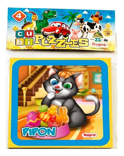 Nupro Cubi Puzzles Gatitos X4 Puzzles De 4 Pz 1088 0