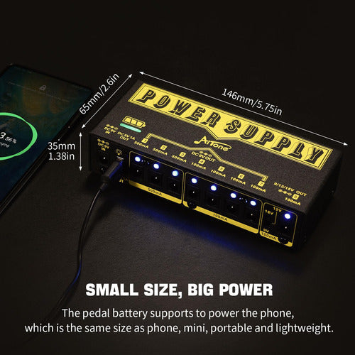 Aitone Power Supply Pedal 9V 12V 18V Rechargeable Battery 4
