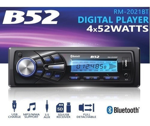 B52 Combo Stereo USB AUX Bluetooth + Ford Escort Adapter 1