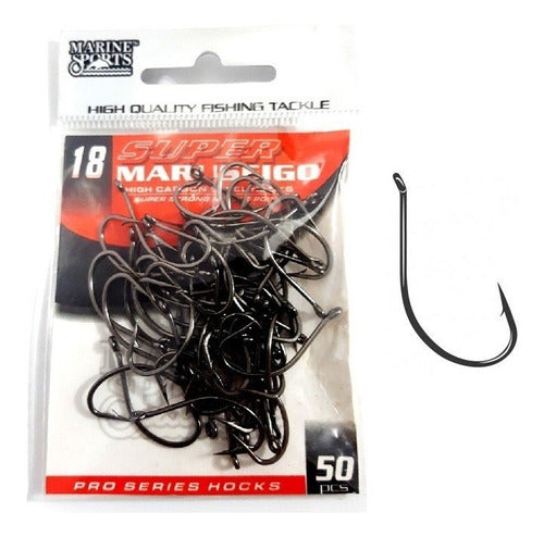 Marine Sports Super Maruseigo N°18 Fishing Hooks - Pack of 50 Units 0