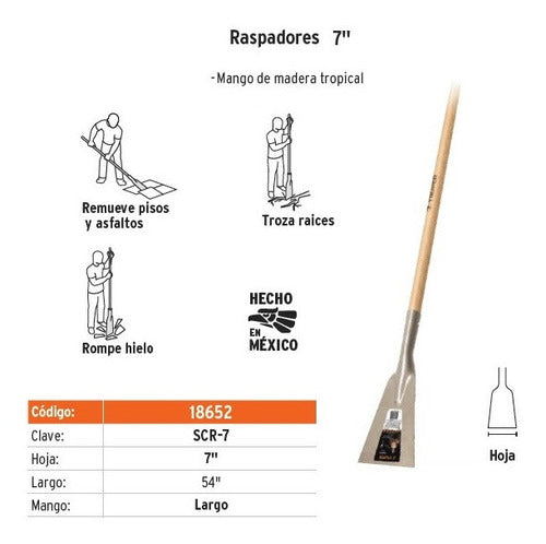 Raspador Construccion 7 Pulgadas Y Mango Largo Truper Scr-7 5