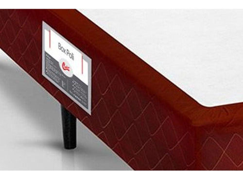 Cama Box Base Viúva Poli Tecido Wine (128x188x23) - Castor 1