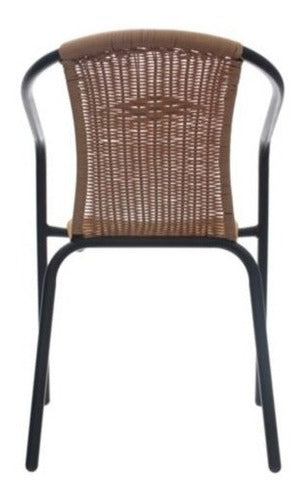 Just Home Collection Garden Black Natural Rattan Chair 3