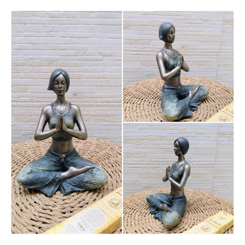 Yoga Lady Figurine 23 cm in Oriental Decorative Poses Resin 1