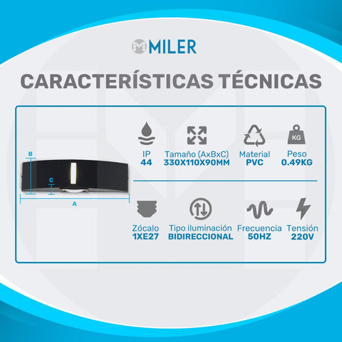 Faroluz Aplique Bidireccional Exterior Con Led 9w Pack De 8 1