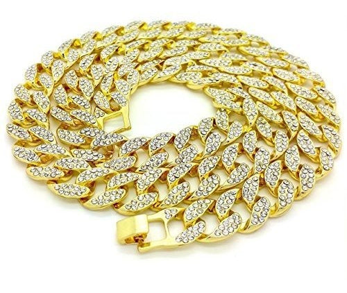 Collar Helado Brazalete En Tono Dorado Cz Miami Cubana Con C 0