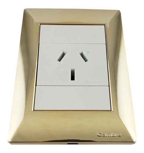 Cambre Gold-Plated 20A Single Outlet Power Socket with Cover 0