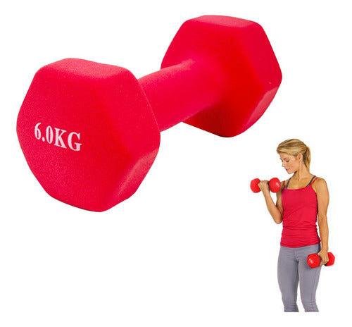 Price Mania Hexagonal Dumbbell 6 Kg Rubber Coated Functional Weight 4